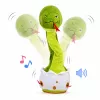 LEAN TOYS Serpiente de peluche bailarina interactiva con música y sonidos mascota verde