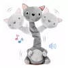 LEAN TOYS Gato de peluche bailarín juguete interactivo con música y sonidos mascota gris