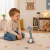 LEAN TOYS Gato de peluche bailarín juguete interactivo con música y sonidos mascota gris