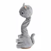 LEAN TOYS Gato de peluche bailarín juguete interactivo con música y sonidos mascota gris