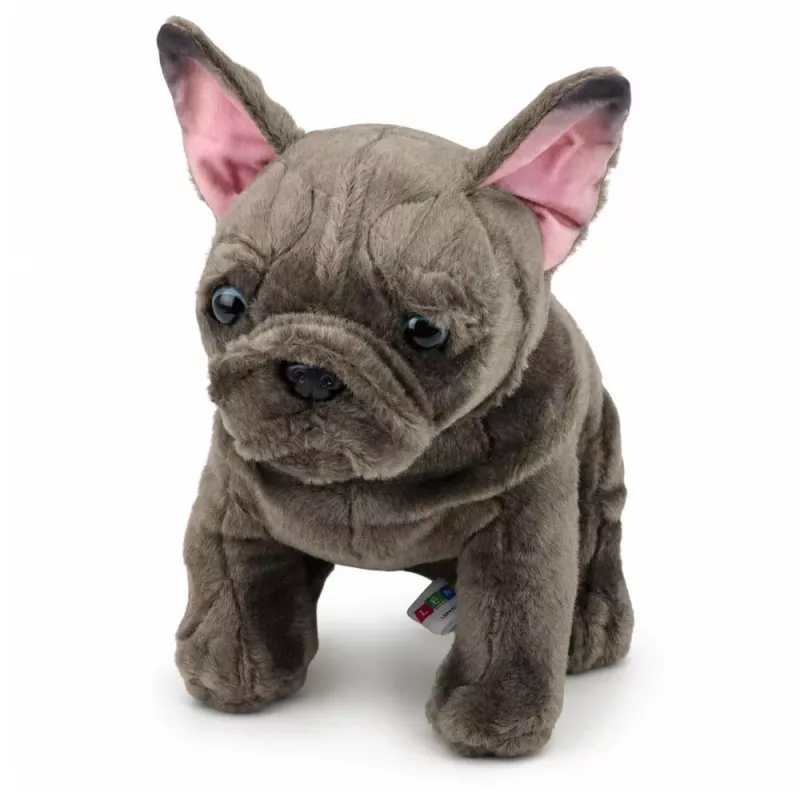 LEAN TOYS Peluche bulldog francés marrón 22 cm