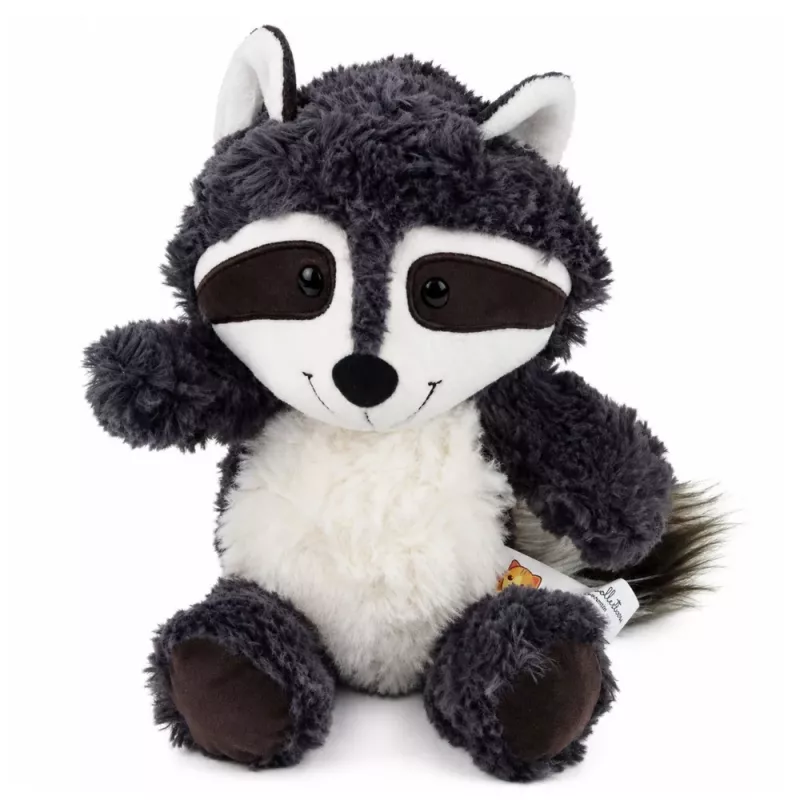 LEAN TOYS Peluche mascota mapache blanco y gris 25 cm