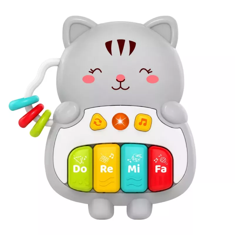 LEAN TOYS Juguete musical piano de gato educativo para niños pequeños melodías y sonidos