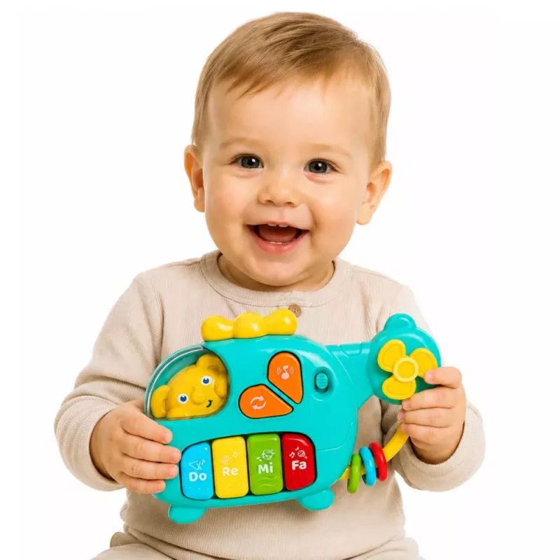 LEAN TOYS Helicóptero musical piano educativo para niños pequeños