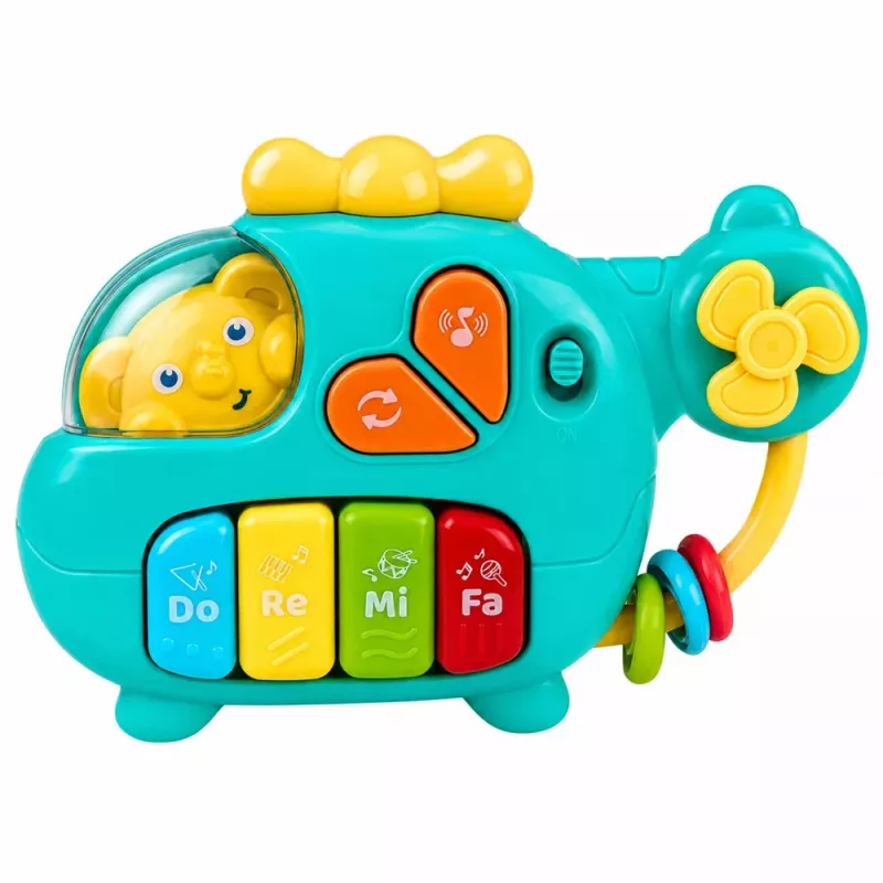 LEAN TOYS Helicóptero musical piano educativo para niños pequeños
