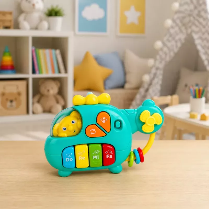 LEAN TOYS Helicóptero musical piano educativo para niños pequeños