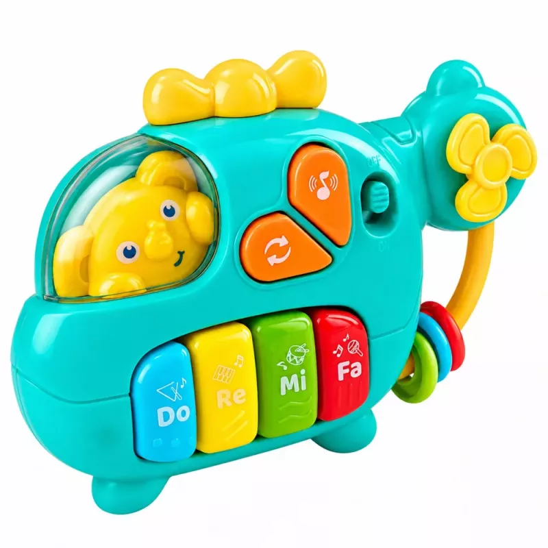 LEAN TOYS Helicóptero musical piano educativo para niños pequeños