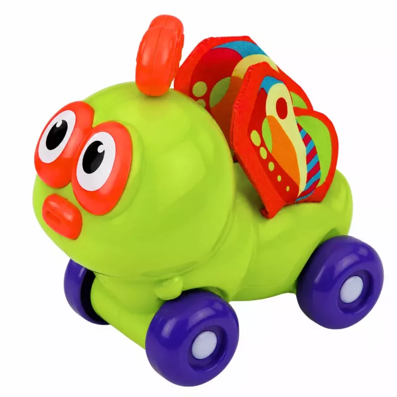 LEAN TOYS Juguete interactivo sensorial de coche abeja para niños pequeños verde