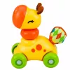 LEAN TOYS Juguete interactivo sensorial de coche jirafa para niños pequeños amarillo