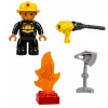 LEAN TOYS Camión de bomberos motorizado figura de bombero set de bloques de construcción
