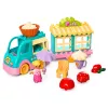 LEAN TOYS Coche heladería con figura de chica motorizada postres set de bloques de construcción