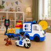 LEAN TOYS Set coche de policía City con bloques de construcción motorizados, figuras y accesorios