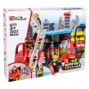 LEAN TOYS Camión de bomberos plegable set de bloques de construcción con figuras de bombero, luz y sonido, 94 piezas