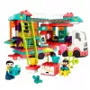 LEAN TOYS Caravana plegable bloques de construcción figuras luces sonidos 98 piezas