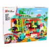 LEAN TOYS Caravana plegable bloques de construcción figuras luces sonidos 98 piezas