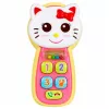 LEAN TOYS Teléfono de bebé interactivo gato espejo sonajero luz y sonido