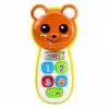 LEAN TOYS Teléfono de bebé interactivo osito con espejo, sonajero, luces y sonidos