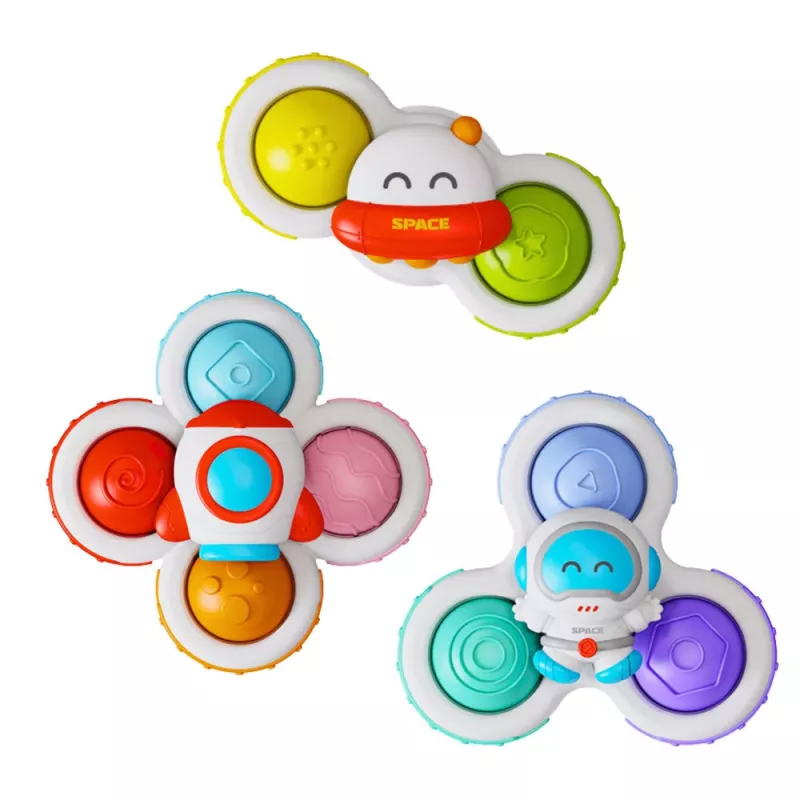 LEAN TOYS Juguete para niños pequeños spinners sensoriales con ventosa pop-it multicolor 3 uds.