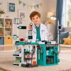LEAN TOYS Gran set de médico con camilla, luz y sonido, accesorios, 77 piezas