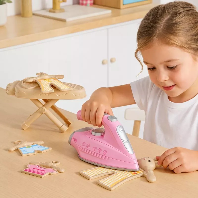 LEAN TOYS Set de plancha con plancha con vibración, luz y efectos de sonido