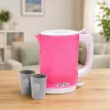 LEAN TOYS Hervidor de agua infantil con set de tazas, sonidos de cocina, luces, rosa