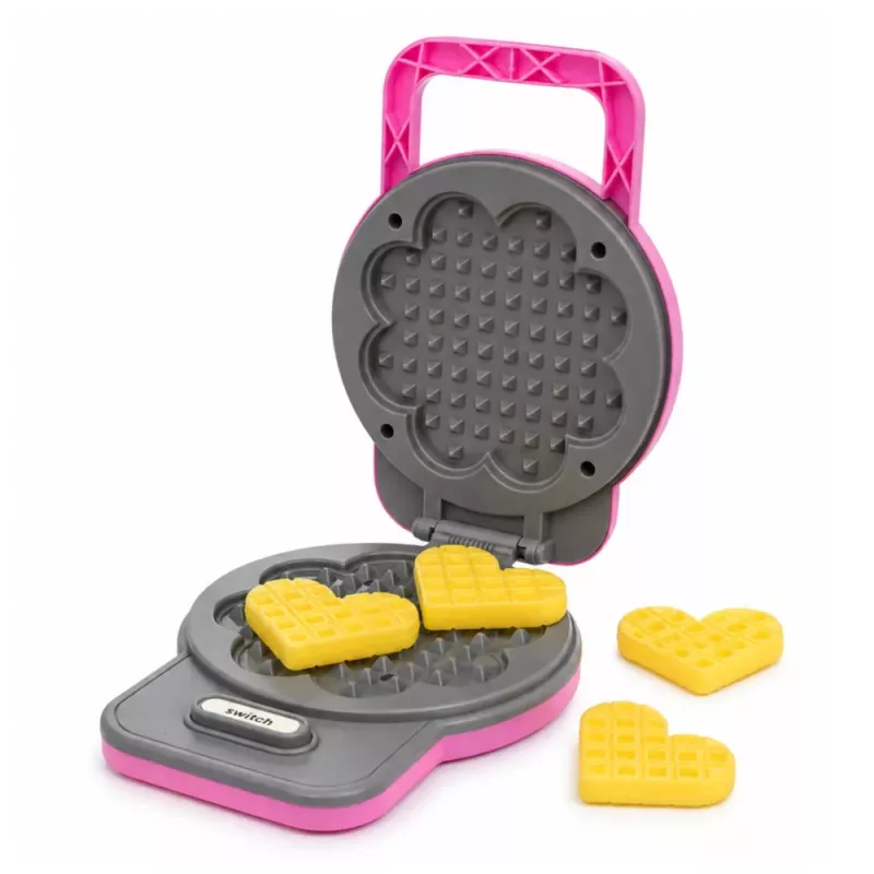 LEAN TOYS Máquina de gofres para niños - gofres con luces de colores cambiantes y sonidos - rosa