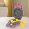 LEAN TOYS Set de cocina máquina de gofres batidora con accesorios intercambiables luces sonidos rosa