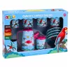 LEAN TOYS Servicio de té con loros, metal, estampado exótico, 12 piezas