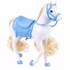 LEAN TOYS Muñeca Anlily sobre un caballo blanco princesa con vestido azul accesorios