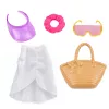 LEAN TOYS Muñeca Anlily en bañador con bolsa de playa y set de accesorios