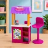 LEAN TOYS Muñeca Anlily vendedora con puesto de bebidas y snacks set de accesorios