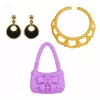LEAN TOYS Muñeca Anlily con vestido rosa, bolso, joyas, set de accesorios