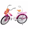 LEAN TOYS Muñeca Anlily con vestido rosa con bicicleta y set de asiento para bebé