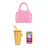 LEAN TOYS Muñeca Anlily fashion con vestido lila con corazones y set de accesorios de bolso