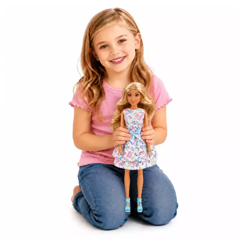 LEAN TOYS Muñeca Anlily con perro, vestido de flores, bolso, snacks, set de accesorios