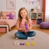LEAN TOYS Muñeca Anlily fashion con vestido lila con auriculares y set de accesorios
