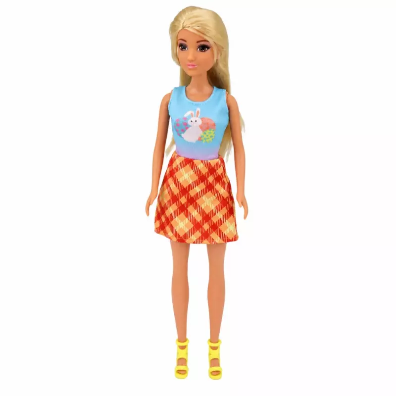 LEAN TOYS Muñeca Anlily con conejo blanco y zanahorias soporte de zanahorias set