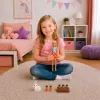 LEAN TOYS Muñeca Anlily con conejo blanco y zanahorias soporte de zanahorias set