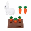 LEAN TOYS Muñeca Anlily con conejo blanco y zanahorias soporte de zanahorias set