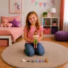 LEAN TOYS Muñeca Anlily viajera con perro y set de accesorios de mochila