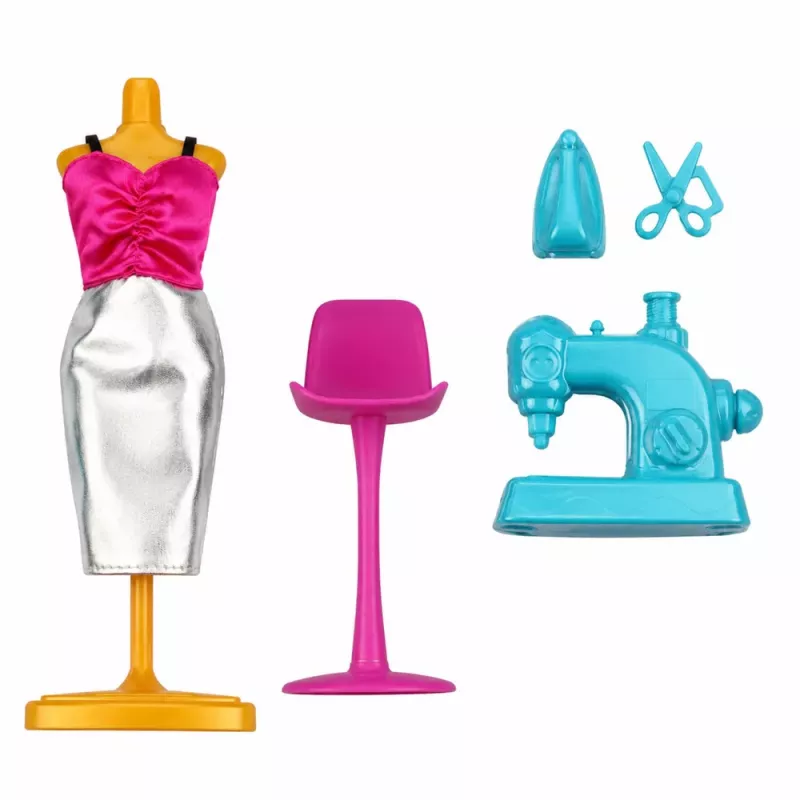 LEAN TOYS Anlily diseñadora de ropa modista máquina de coser maniquí muñeca set