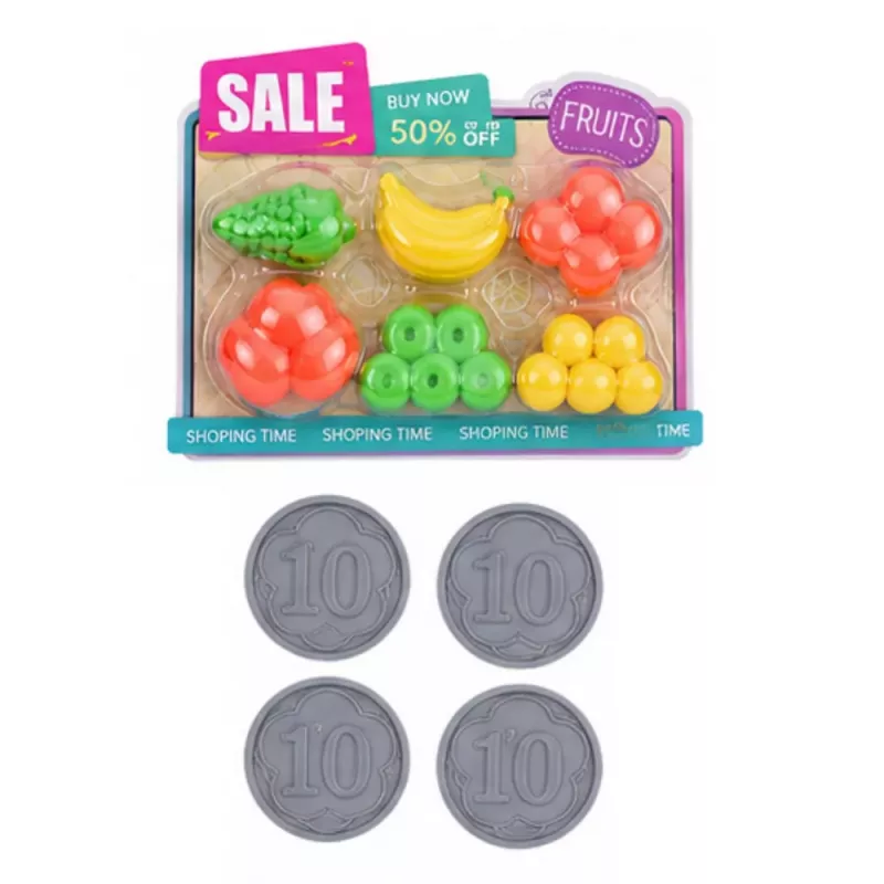 LEAN TOYS Muñeca Anlily con caja registradora de supermercado, carrito de compra y cochecito set