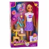 LEAN TOYS Muñeca Anlily con gatito rascador accesorios para gatos cuencos juguete set
