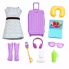 LEAN TOYS Muñeca Anlily viajera con maleta, almohada de viaje, accesorios de portátil