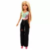LEAN TOYS Muñeca Anlily fashion con vaqueros oscuros, top colorido, pelo rubio