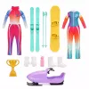 LEAN TOYS Muñeca Anlily set de deportes de invierno esquí snowboard moto de nieve ropa