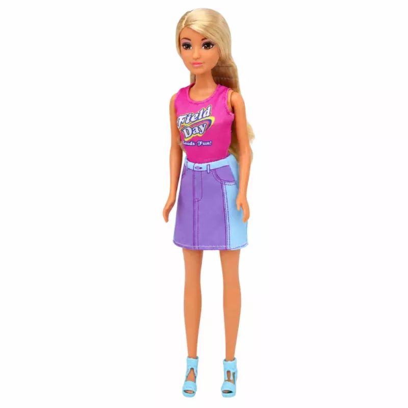 LEAN TOYS Muñeca Anlily con perro blanco con collar, cama y set de accesorios