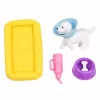 LEAN TOYS Muñeca Anlily con perro blanco con collar, cama y set de accesorios