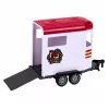 LEAN TOYS Descapotable burdeos con remolque para caballos, puertas que se abren, set 1:24 die-cast