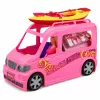 LEAN TOYS Muñeca viajera con caravana y accesorios de kayak, efectos de luz y sonido, set